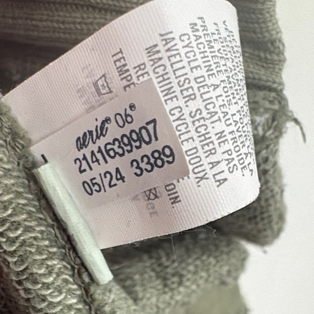 aerie Olive Green Button-Front V-Neck Cardigan Sweatshirt - Picture 7 of 13